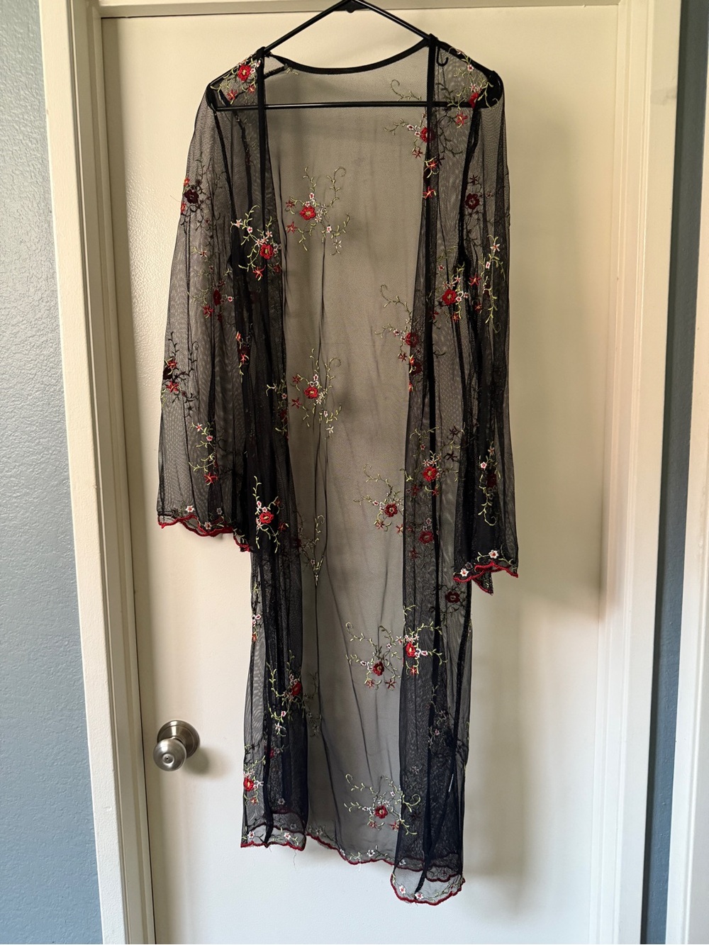 Black Sheer Floral Cover-up